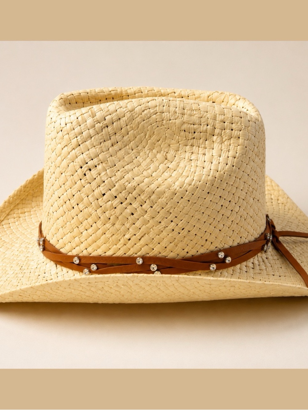 Natural Straw Western Hat
